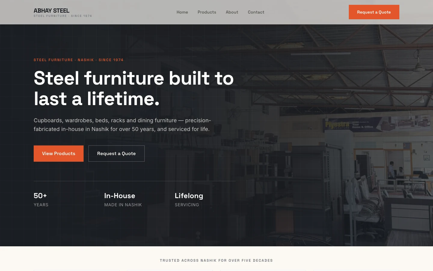 Abhay Steel: steel furniture built to last a lifetime, precision-fabricated in Nashik for over 50 years