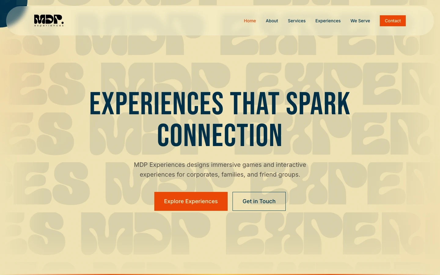 MDP Experiences, experiences that spark connection. Immersive games for corporates, families, and friend groups